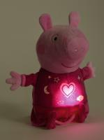 Peppa Pig 2v1 plyšový usínáček, hrající + světlo, růžový, 25 cm